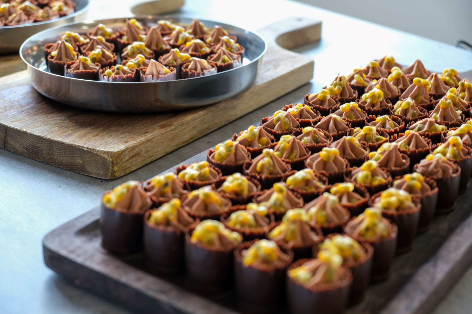 a range of desserts on show which have been prepared by our catering staff